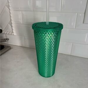 NEW Green Textured Tumbler with Straw